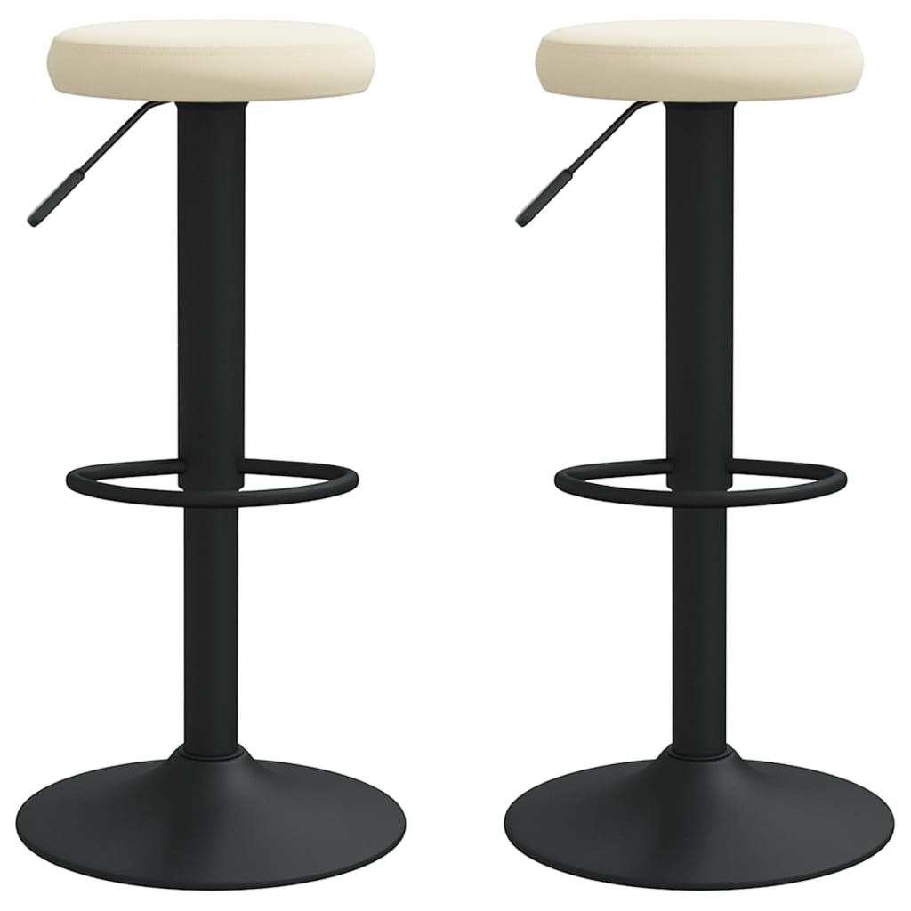 Vidaxl taburetes de cocina 2 unidades terciopelo color crema