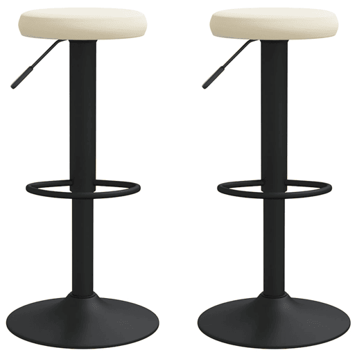 vidaXL Bancos de bar 2 pcs veludo creme vidaXL Bancos de bar 2 pcs veludo creme