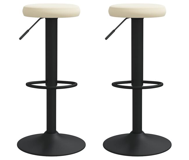 Vidaxl taburetes de cocina 2 unidades terciopelo color crema