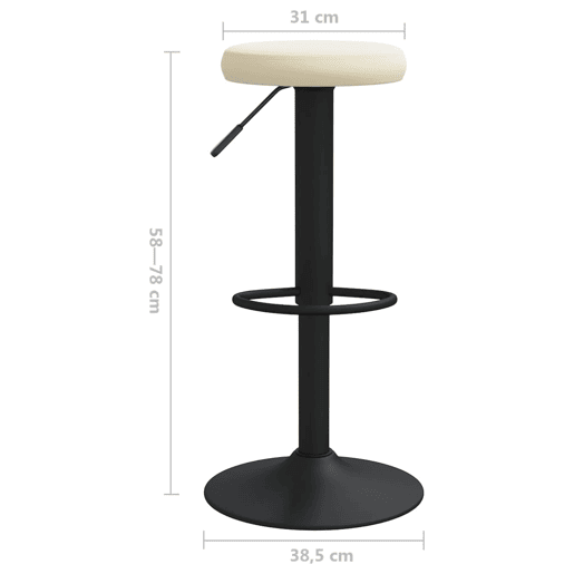 vidaXL Bancos de bar 2 pcs veludo creme vidaXL Bancos de bar 2 pcs veludo creme