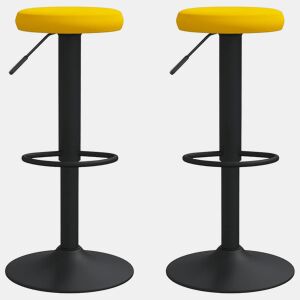 vidaXL Bancos de bar 2 pcs veludo amarelo mostarda