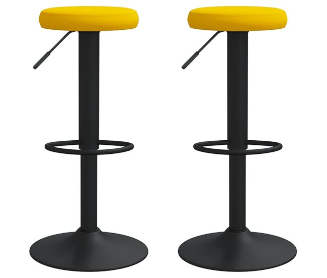 Vidaxl taburetes de cocina 2 unidades terciopelo amarillo mostaza