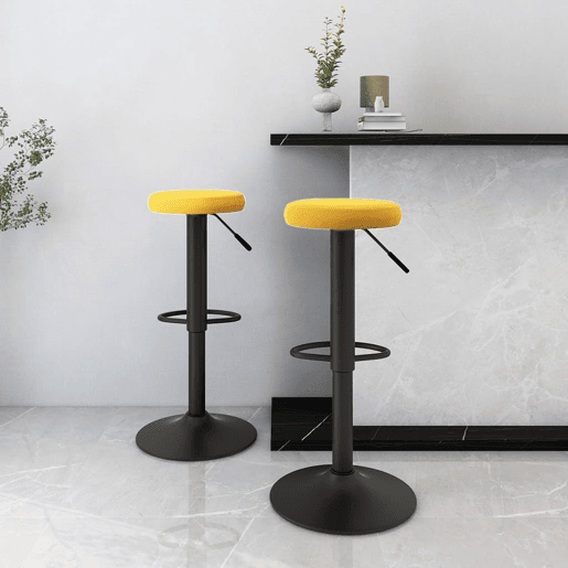 vidaXL Bancos de bar 2 pcs veludo amarelo mostarda