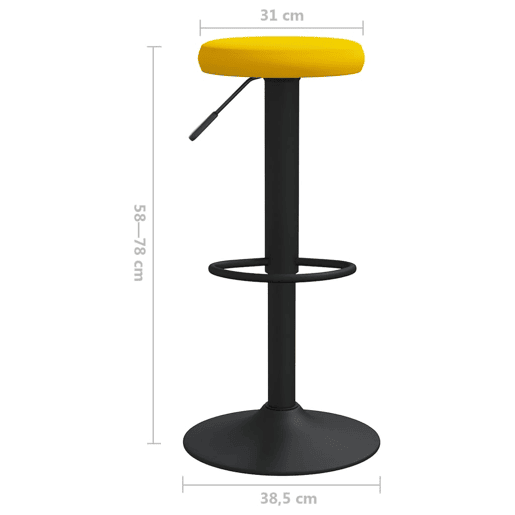 vidaXL Bancos de bar 2 pcs veludo amarelo mostarda