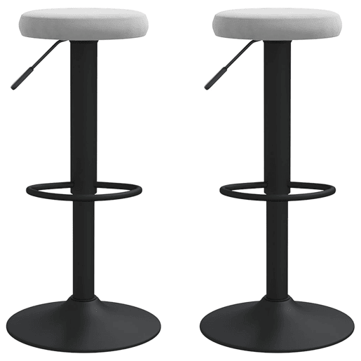 vidaXL Bancos de bar 2 pcs veludo cinzento-claro