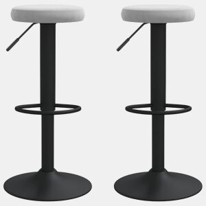 vidaXL Bancos de bar 2 pcs veludo cinzento-claro
