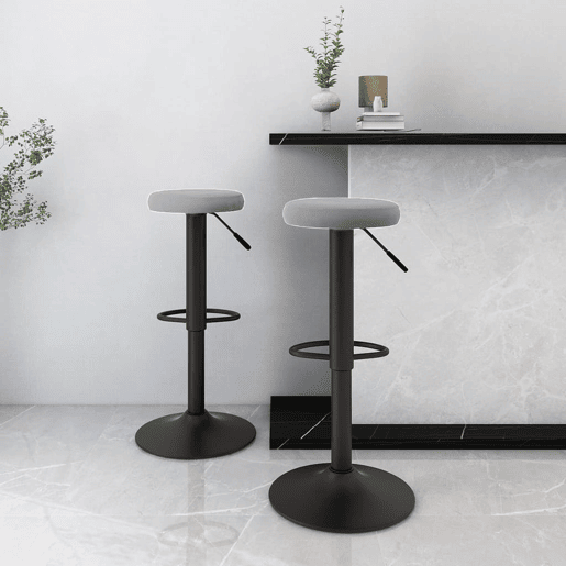 vidaXL Bancos de bar 2 pcs veludo cinzento-claro