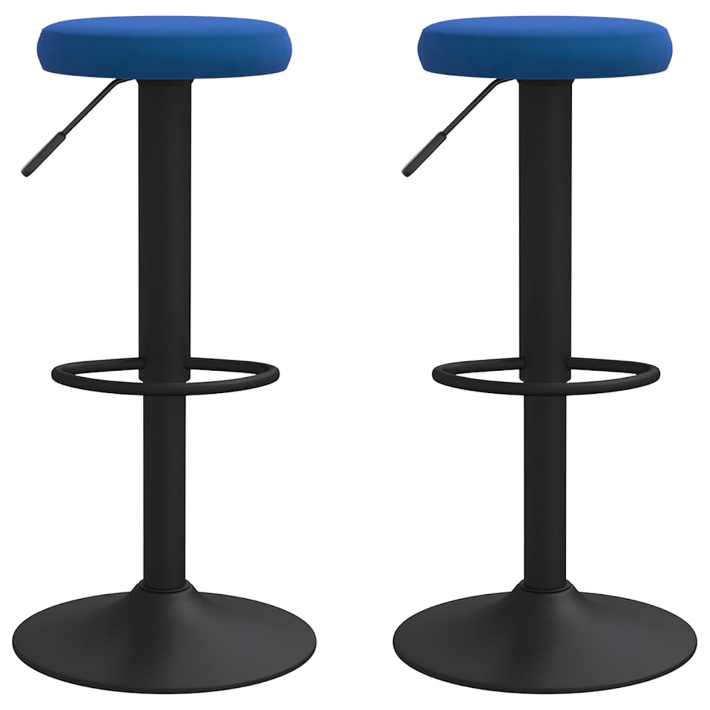 Vidaxl taburetes de cocina 2 unidades terciopelo azul