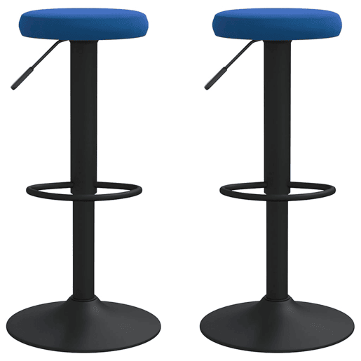 vidaXL Bancos de bar 2 pcs veludo azul vidaXL Bancos de bar 2 pcs veludo azul