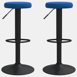 vidaXL Bancos de bar 2 pcs veludo azul