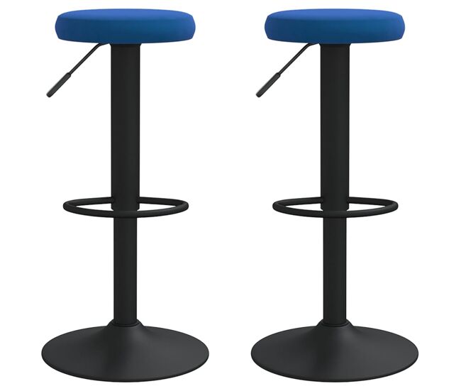 Vidaxl taburetes de cocina 2 unidades terciopelo azul