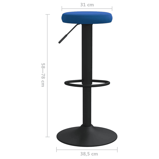 vidaXL Bancos de bar 2 pcs veludo azul vidaXL Bancos de bar 2 pcs veludo azul