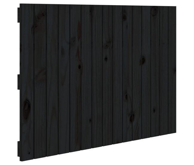 Vidaxl cabecero de cama de pared madera maciza pino negro 95,5x3x60 cm