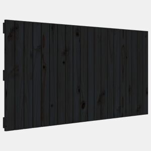 vidaXL Cabeceira de parede 127,5x3x60 cm madeira de pinho maciça preto