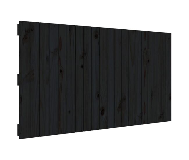 Vidaxl cabecero de cama pared madera maciza pino negro 127,5x3x60 cm