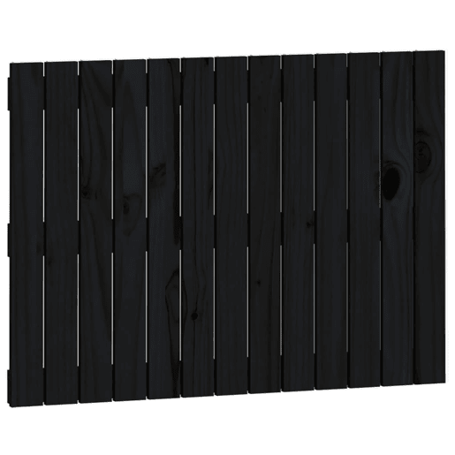 vidaXL Cabeceira de parede 82,5x3x60 cm madeira de pinho maciça preto