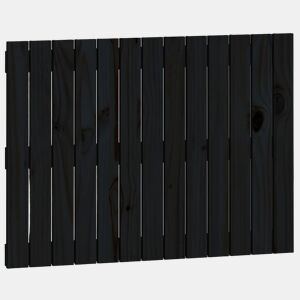 vidaXL Cabeceira de parede 82,5x3x60 cm madeira de pinho maciça preto