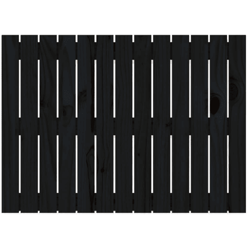 vidaXL Cabeceira de parede 82,5x3x60 cm madeira de pinho maciça preto