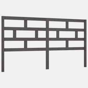 vidaXL Cabeceira de cama 206x4x100 cm pinho maciço cinzento