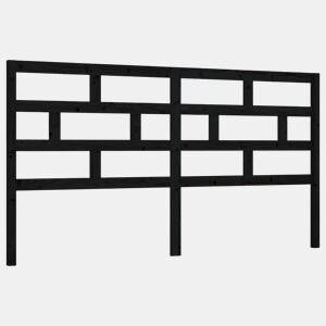vidaXL Cabeceira de cama 206x4x100 cm pinho maciço preto