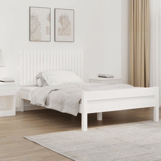 vidaXL Cabeceira de parede 127,5x3x60 cm pinho maciço branco
