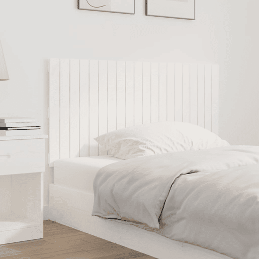 vidaXL Cabeceira de parede 127,5x3x60 cm pinho maciço branco