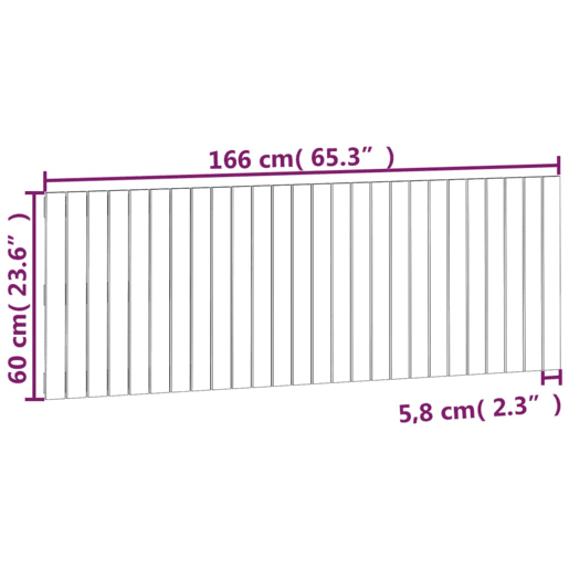 vidaXL Cabeceira de parede 166x3x60 cm madeira de pinho maciça branco