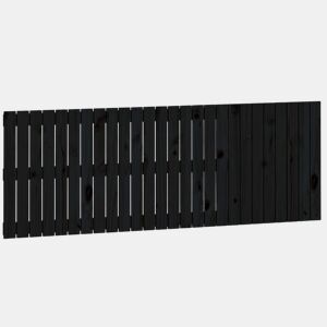 vidaXL Cabeceira de parede 166x3x60 cm madeira de pinho maciça preto