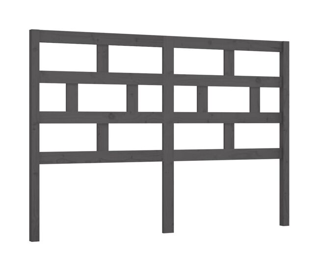 Vidaxl cabecero de cama madera maciza de pino gris 156x4x100 cm