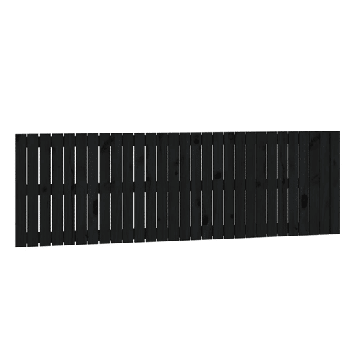 vidaXL Cabeceira de parede 185x3x60 cm madeira de pinho maciça preto vidaXL Cabeceira de parede 185x3x60 cm madeira de pinho maciça preto