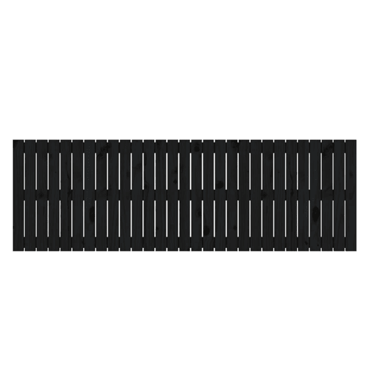 vidaXL Cabeceira de parede 185x3x60 cm madeira de pinho maciça preto vidaXL Cabeceira de parede 185x3x60 cm madeira de pinho maciça preto