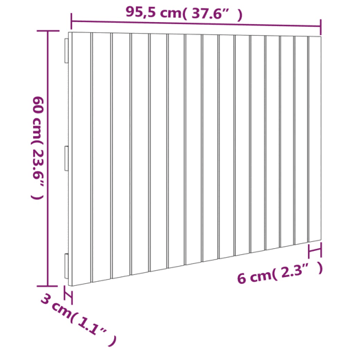 vidaXL Cabeceira de parede 95,5x3x60 cm madeira de pinho maciça branco vidaXL Cabeceira de parede 95,5x3x60 cm madeira de pinho maciça branco