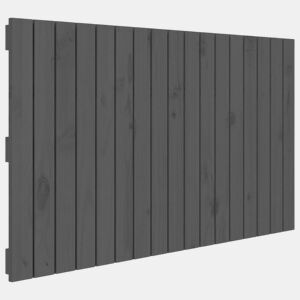 vidaXL Cabeceira de parede 108x3x60 cm madeira de pinho maciça cinza