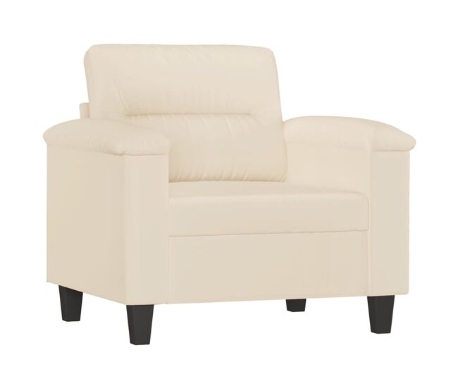 Vidaxl sillón de tela de microfibra beige 60 cm