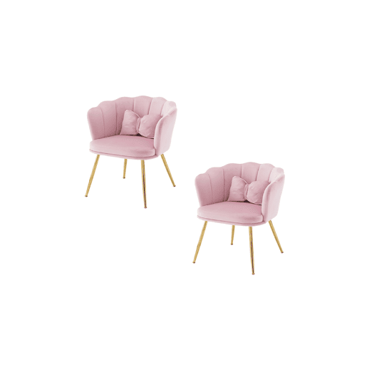 Conjunto de 2 candeirâoes de veludo,rosa