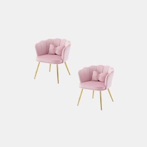 Conjunto de 2 candeirâoes de veludo,rosa
