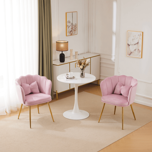 Conjunto de 2 candeirâoes de veludo,rosa