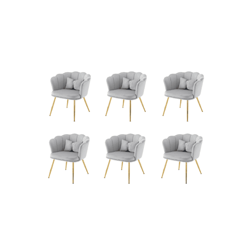 Conjunto de 6 candeirâoes de veludo,cinza