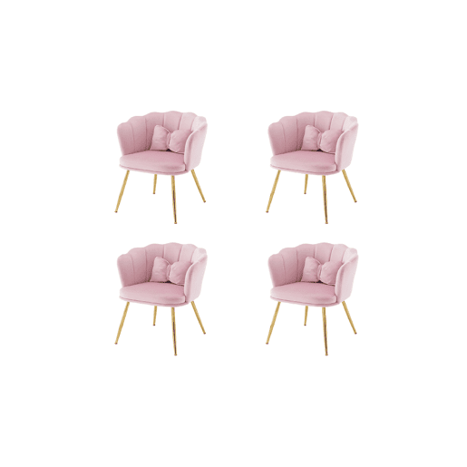 Conjunto de 4 candeirâoes de veludo,rosa