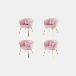 Conjunto de 4 candeirâoes de veludo,rosa