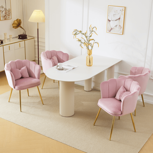 Conjunto de 4 candeirâoes de veludo,rosa
