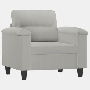 vidaXL Poltrona tecido de microfibra 60 cm cinzento-claro