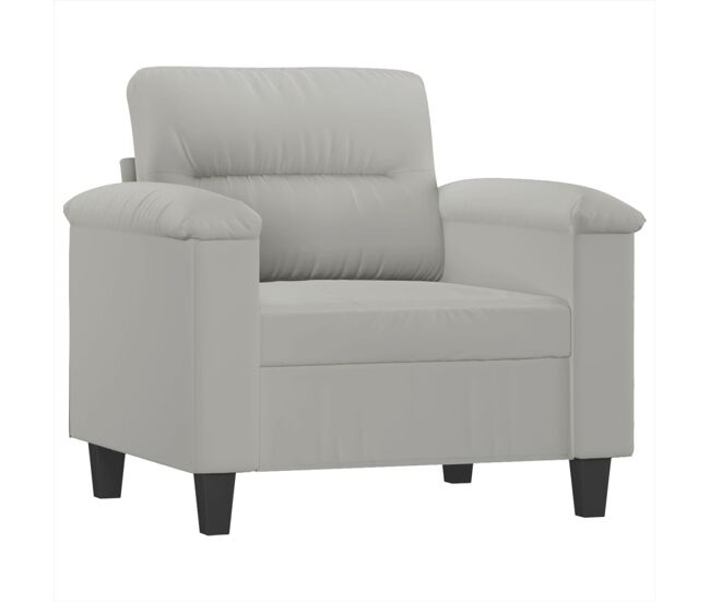 Vidaxl sillón de tela microfibra gris claro 60 cm