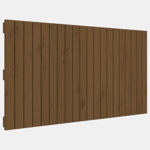 vidaXL Cabeceira de parede 127,5x3x60 cm pinho maciço castanho-mel