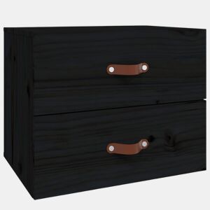 vidaXL Mesa de cabeceira de parede 50x36x40 cm preto