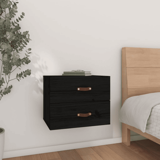 vidaXL Mesa de cabeceira de parede 50x36x40 cm preto vidaXL Mesa de cabeceira de parede 50x36x40 cm preto