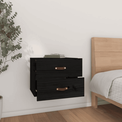 vidaXL Mesa de cabeceira de parede 50x36x40 cm preto vidaXL Mesa de cabeceira de parede 50x36x40 cm preto