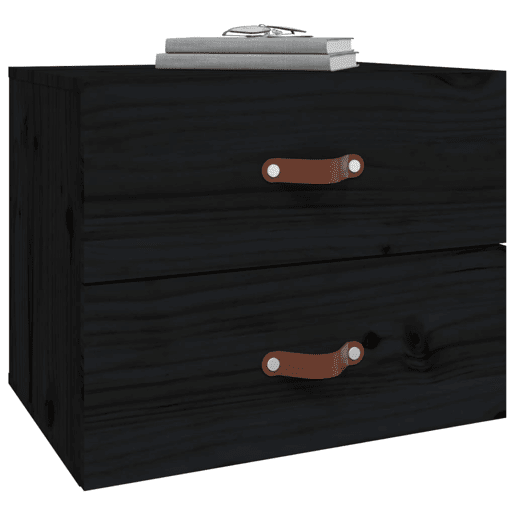 vidaXL Mesa de cabeceira de parede 50x36x40 cm preto vidaXL Mesa de cabeceira de parede 50x36x40 cm preto