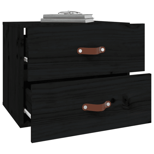 vidaXL Mesa de cabeceira de parede 50x36x40 cm preto vidaXL Mesa de cabeceira de parede 50x36x40 cm preto