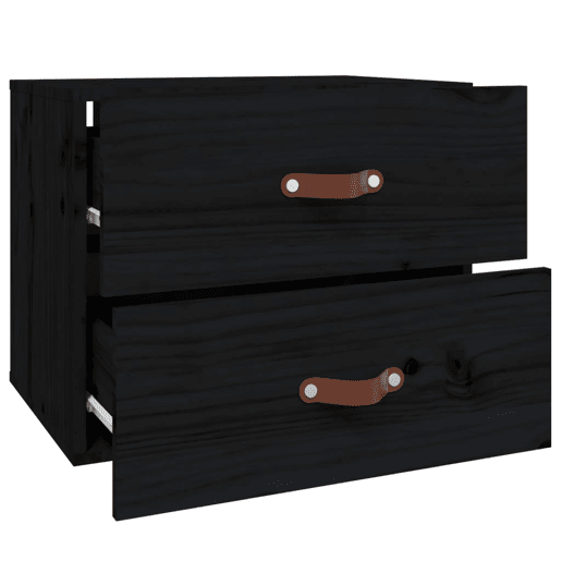 vidaXL Mesa de cabeceira de parede 50x36x40 cm preto vidaXL Mesa de cabeceira de parede 50x36x40 cm preto